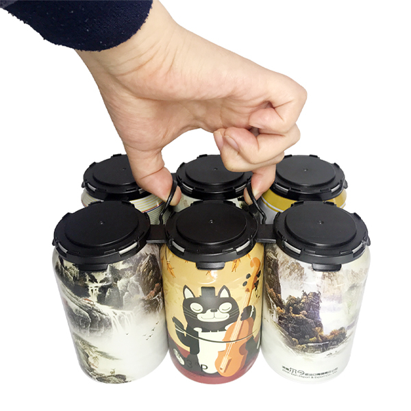 定制彩色便攜式HDPE塑料4 6包啤酒罐頭架