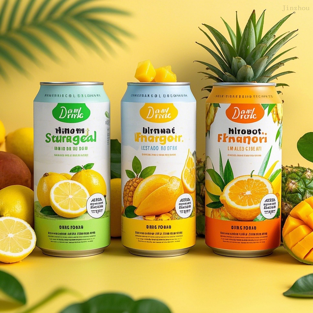 饮料厂定制自有品牌接受柠檬芒果菠萝罐头天然热带果汁混合风味起泡饮料