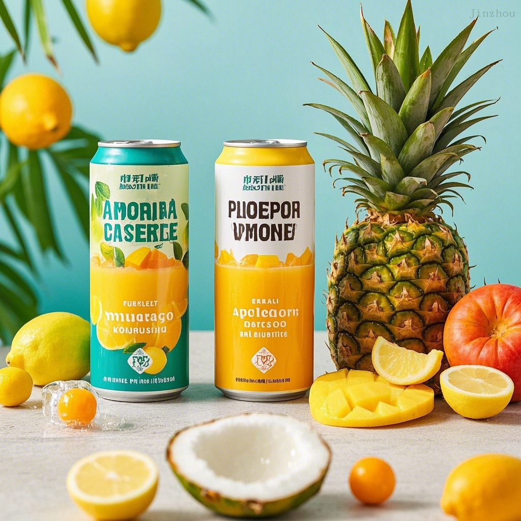饮料厂定制自有品牌接受柠檬芒果菠萝罐头天然热带果汁混合风味起泡饮料